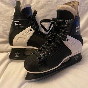 CCM Black and White Youth Athletic Ice Skates